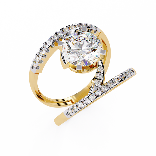 Lab Grown Diamond Round Solitaire Ring In 14K Gold