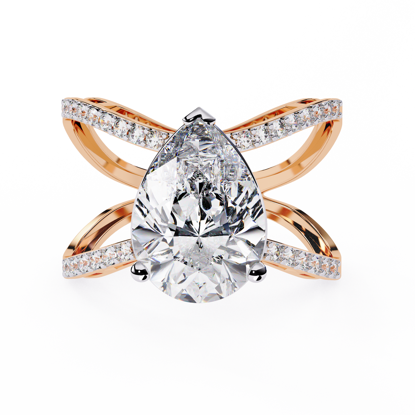 LGD Solitaire Ring Pear Stone (4.68ct) In 14K Gold #LGD-PE-SR048