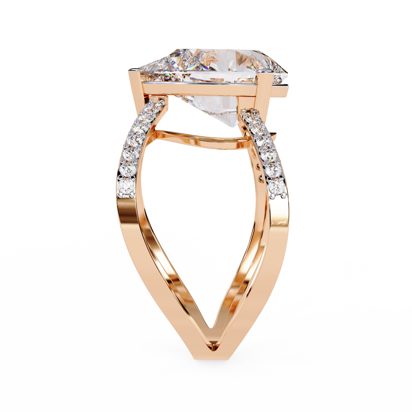 LGD Solitaire Ring Pear Stone (4.68ct) In 14K Gold #LGD-PE-SR048