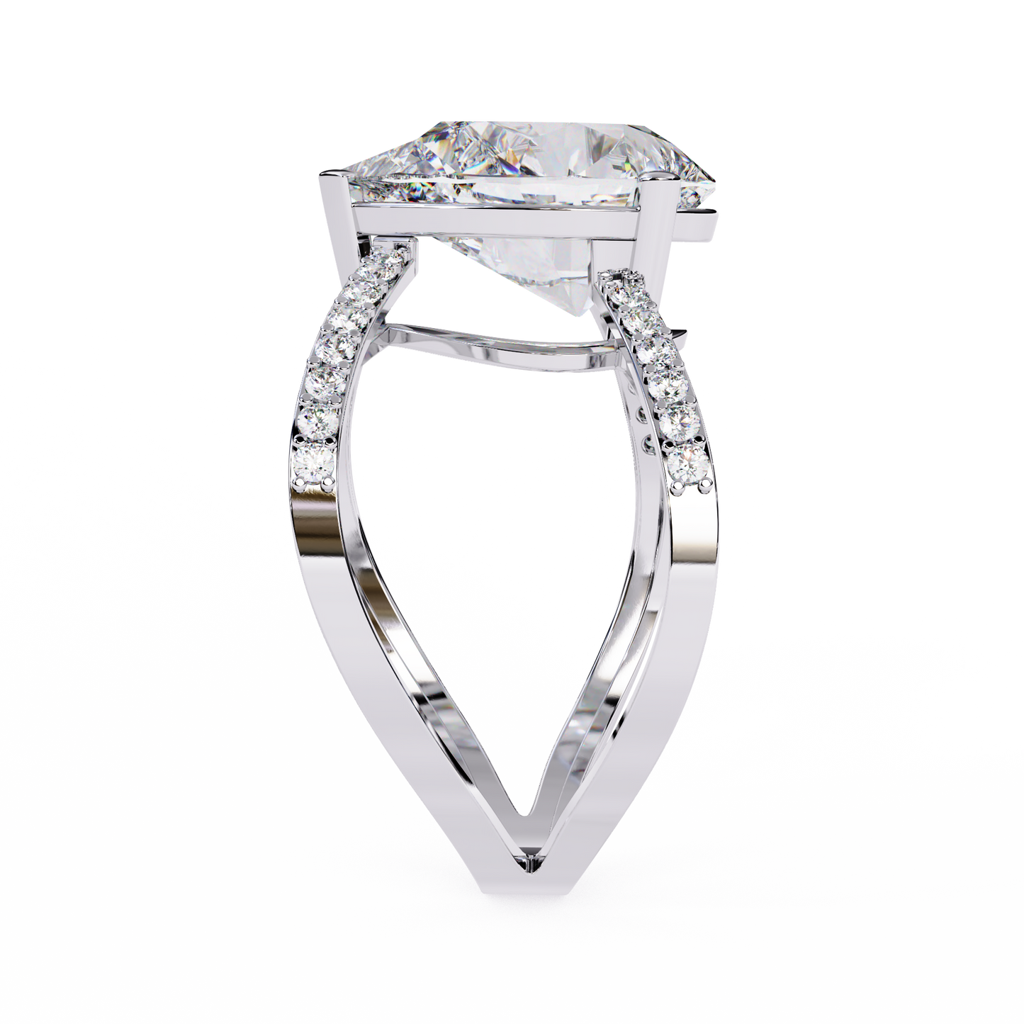 LGD Solitaire Ring Pear Stone (4.68ct) In 14K Gold #LGD-PE-SR048