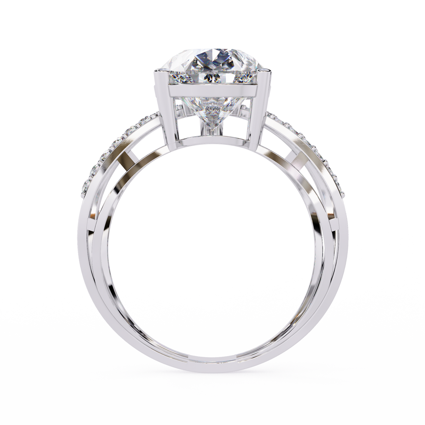 LGD Solitaire Ring Pear Stone (4.68ct) In 14K Gold #LGD-PE-SR048
