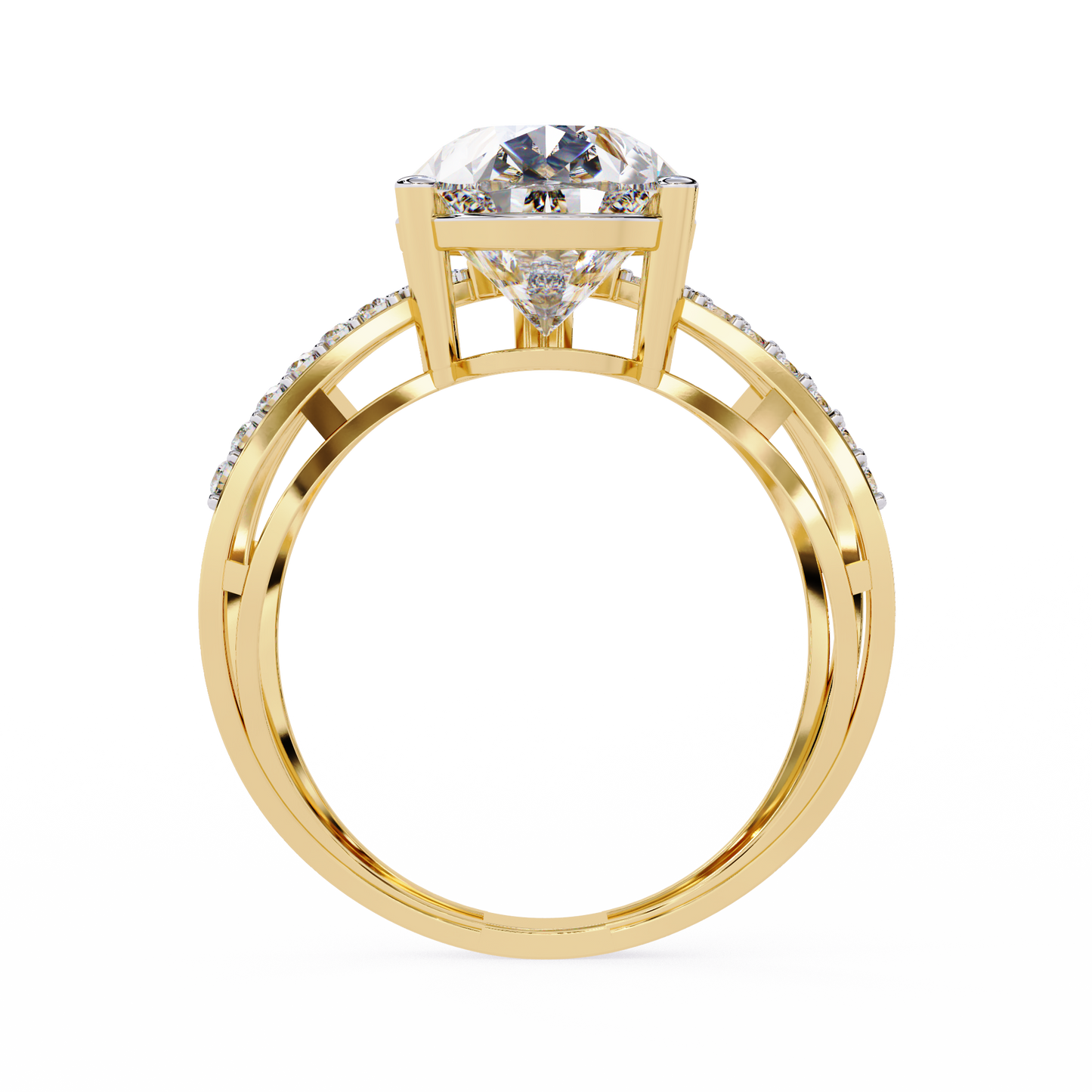 LGD Solitaire Ring Pear Stone (4.68ct) In 14K Gold #LGD-PE-SR048