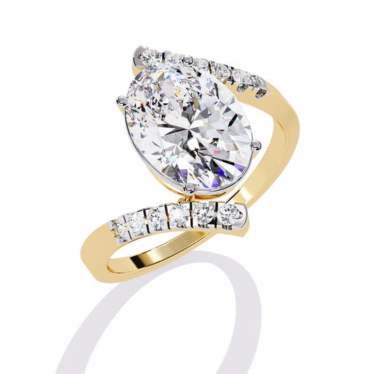 Lab Grown Diamond Oval Stone (2.4ct) Solitaire Ring In 14K Gold
