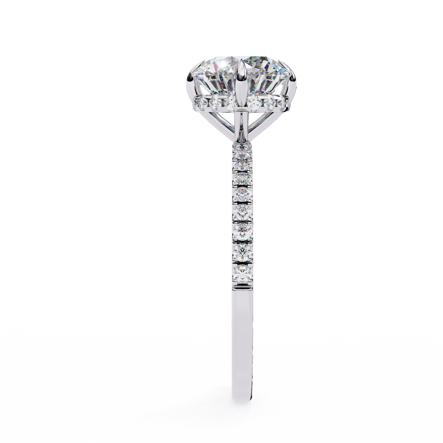 Lab Grown Diamond Solitaire Ring Round Stone (2.74ct) In 14K Gold