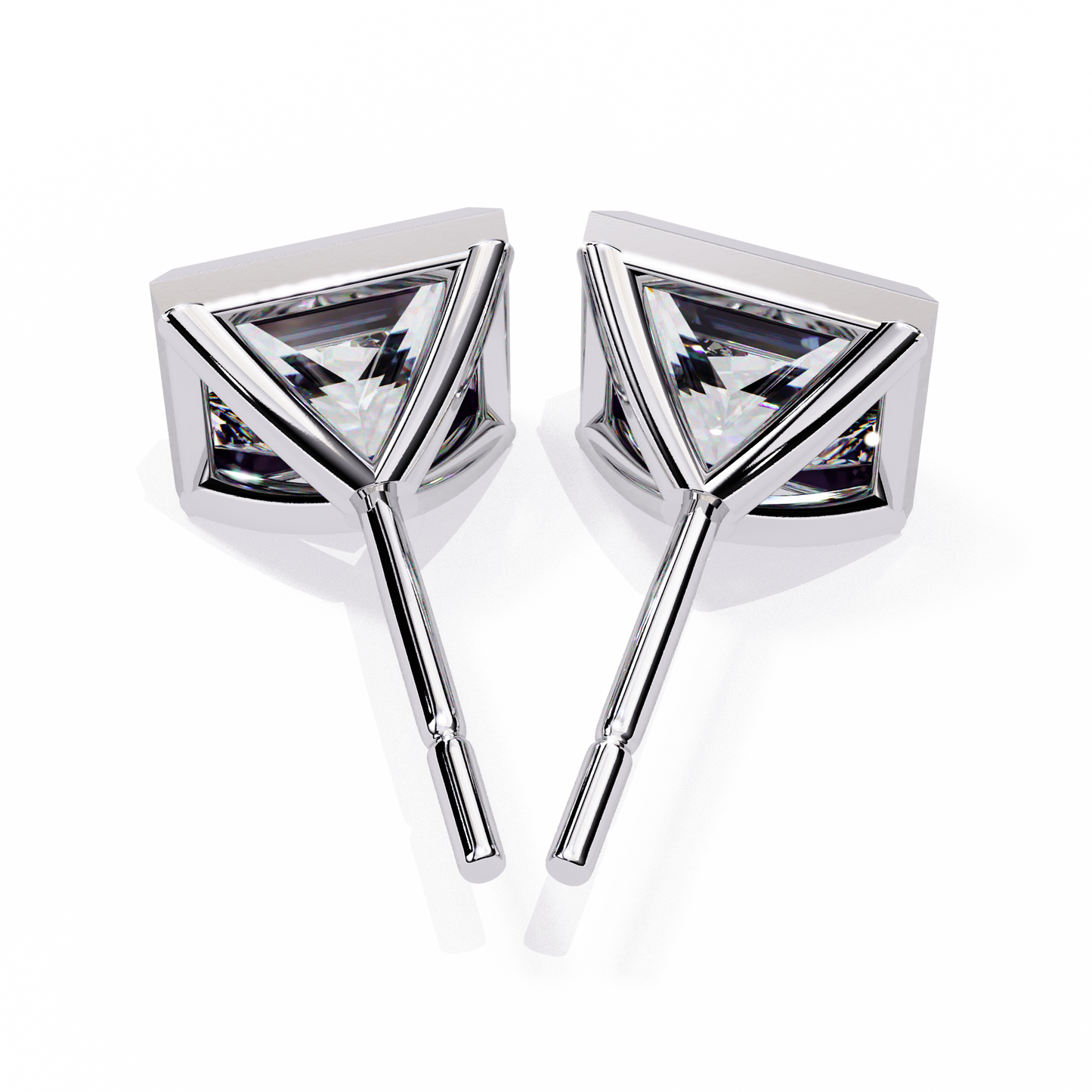 LGD  Ear Studs Princess Stone (1.78ct Pair) In 14K Gold