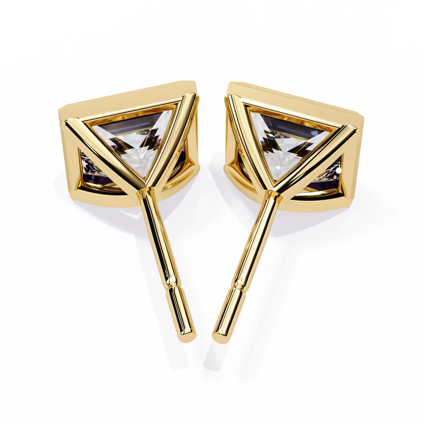 LGD  Ear Studs Princess Stone (1.78ct Pair) In 14K Gold