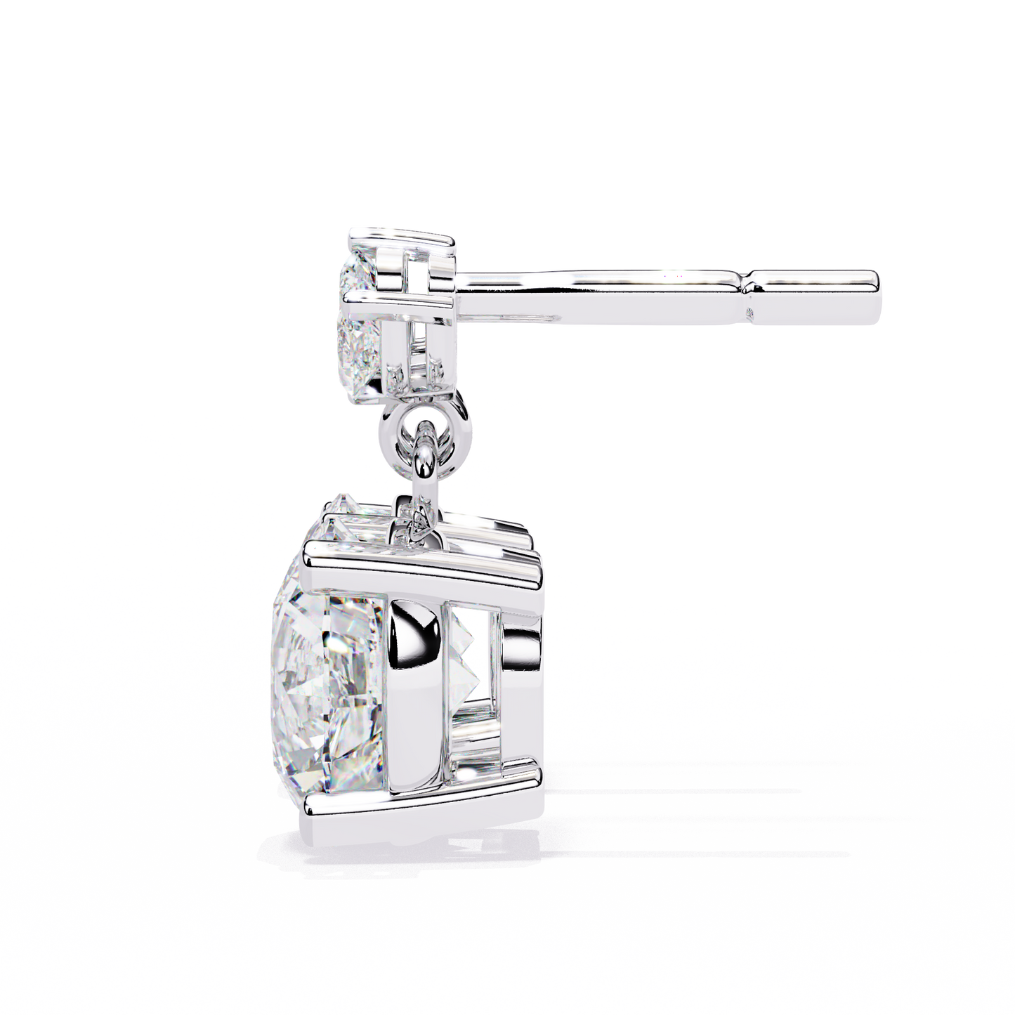 LGD  Ear Studs Round Stone (2.02ct Pair) In 14K Gold