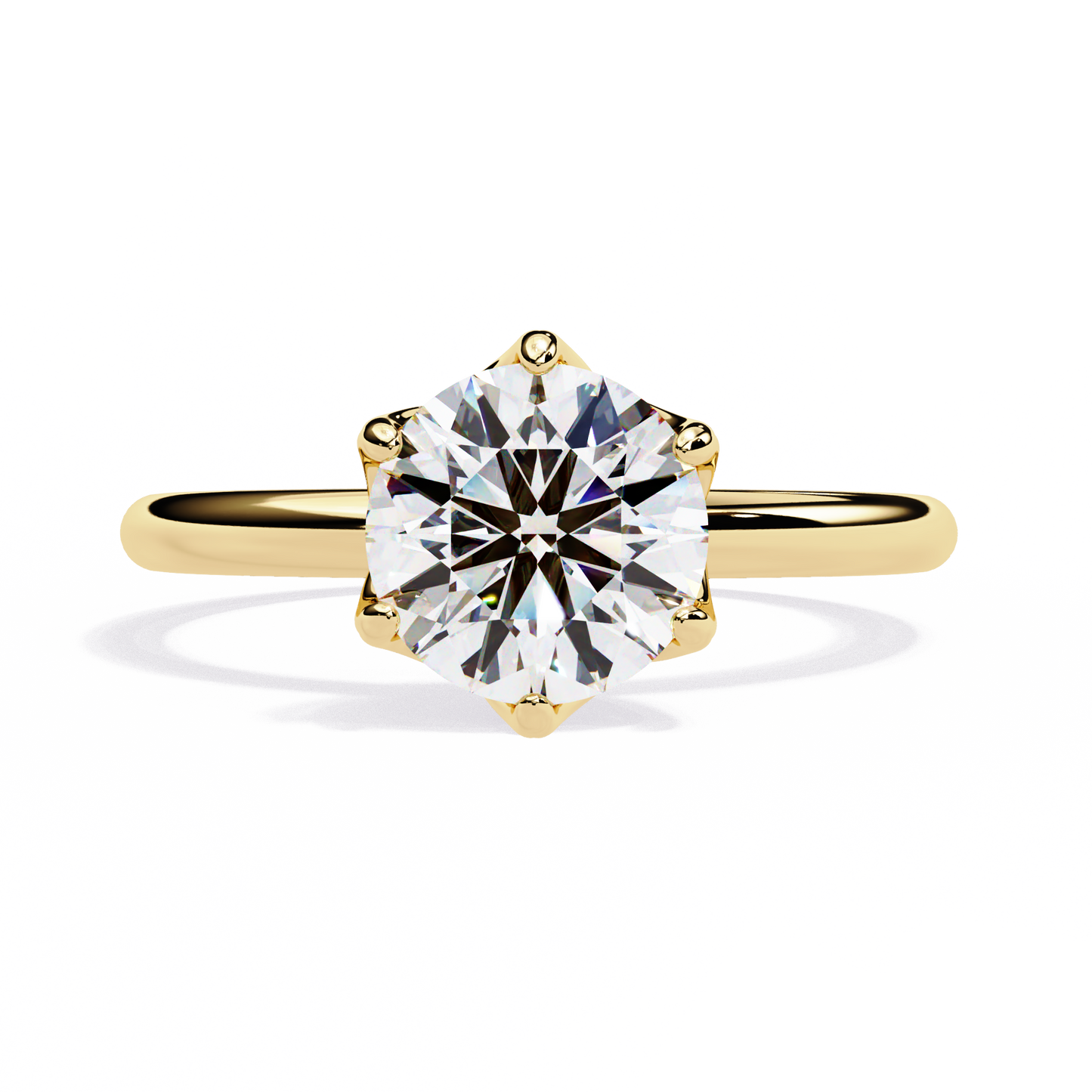 LGD Solitaire Ring Round  Stone (1.60ct) In 14K Gold