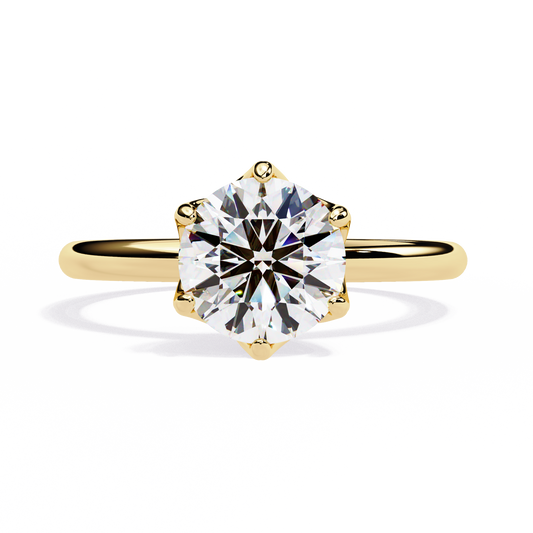 LGD Solitaire Ring Round  Stone (1.60ct) In 14K Gold