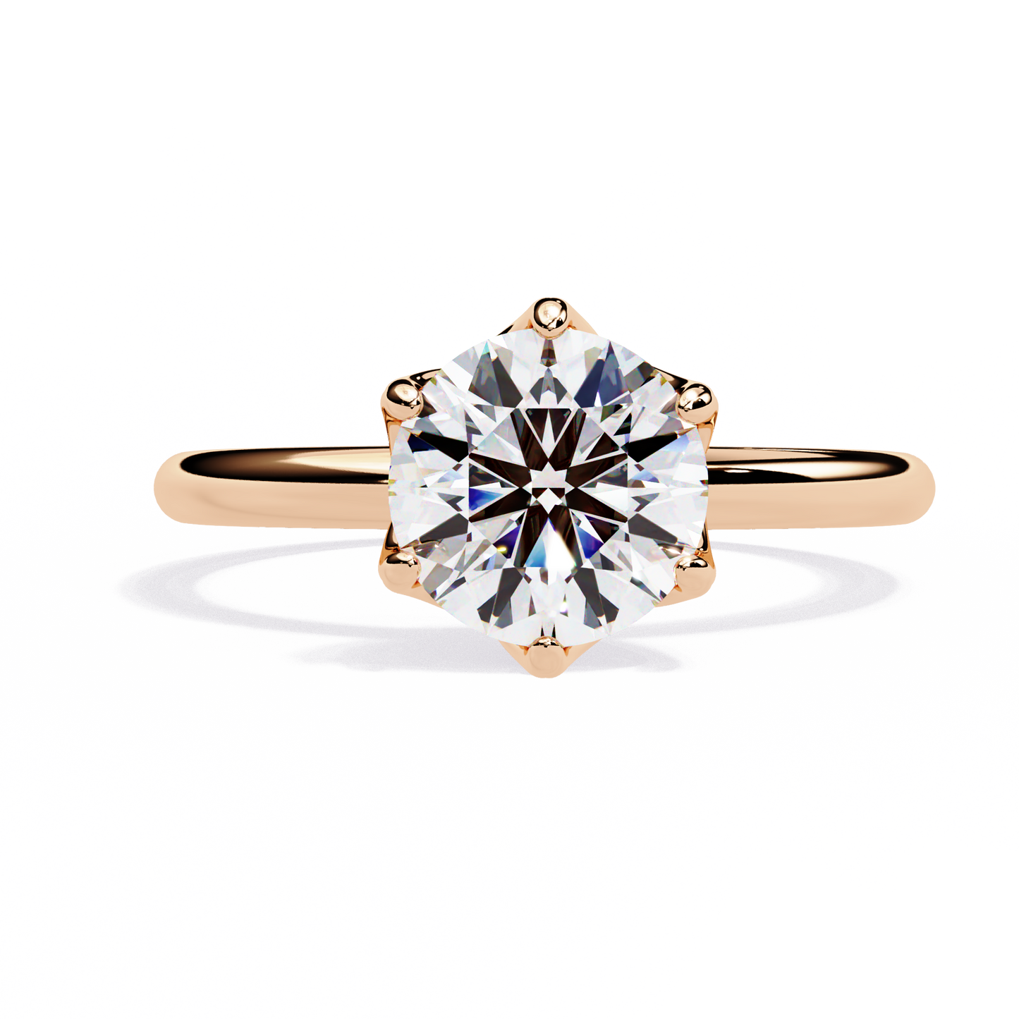 LGD Solitaire Ring Round  Stone (1.60ct) In 14K Gold