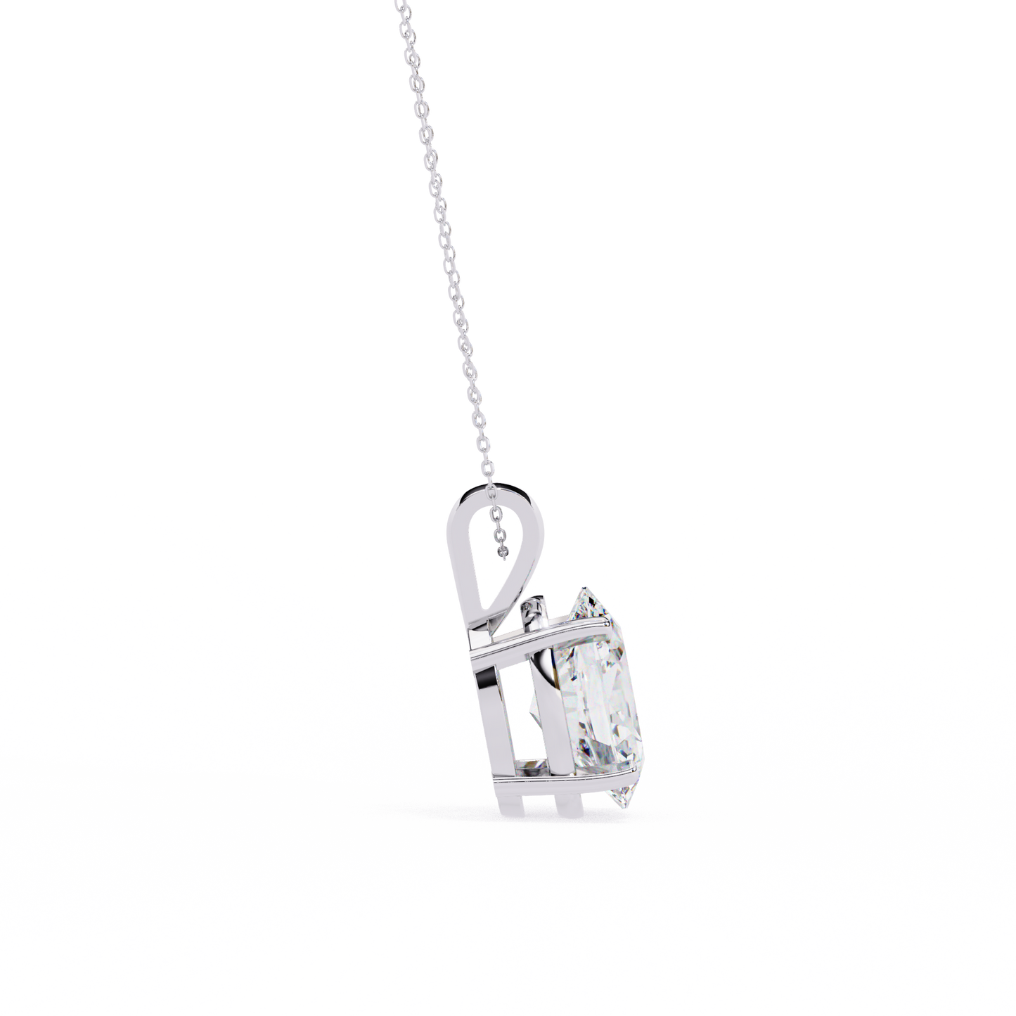 LGD Solitaire Pendant Oval Stone (2.48ct) In 14K Gold Without Chain