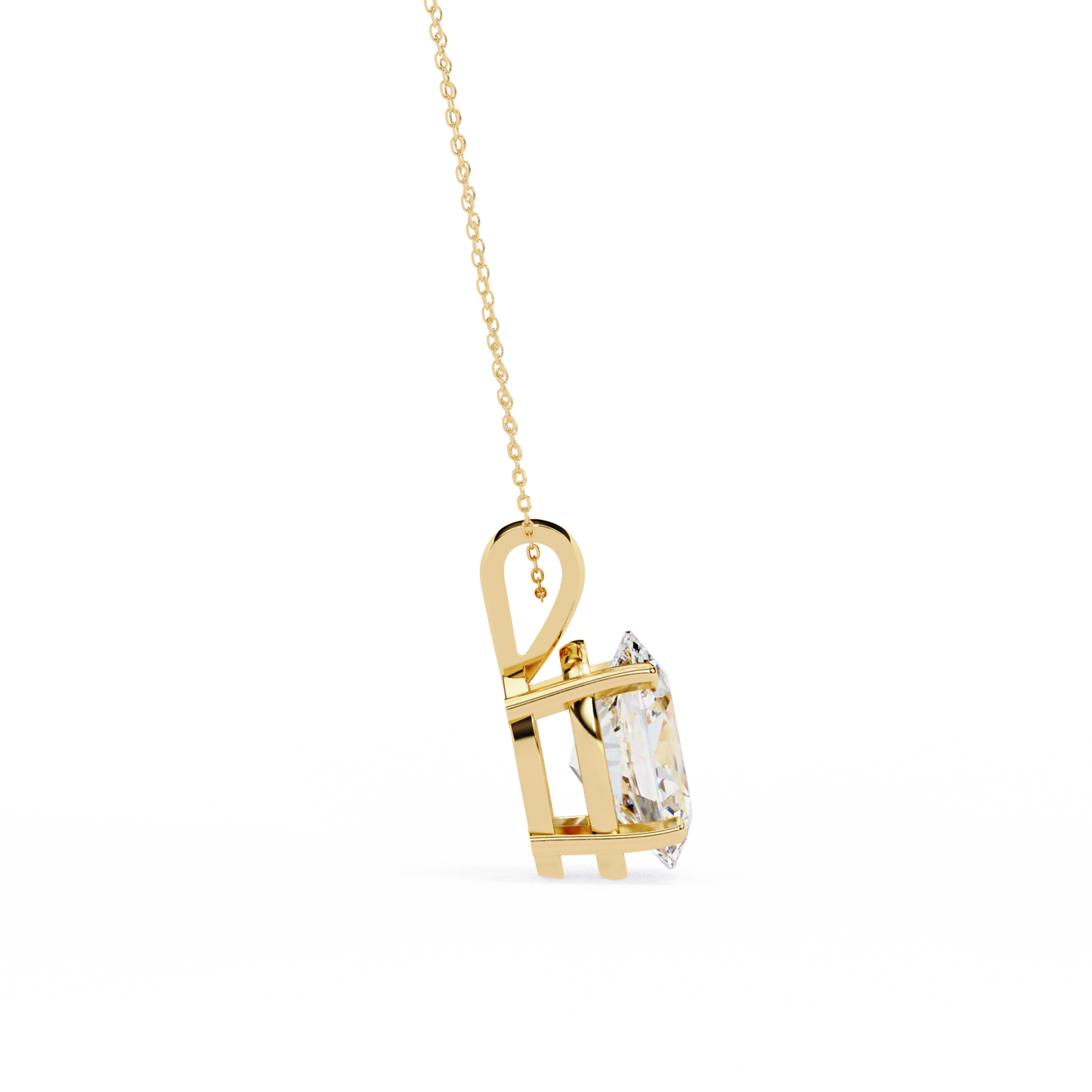 LGD Solitaire Pendant Oval Stone (2.48ct) In 14K Gold Without Chain