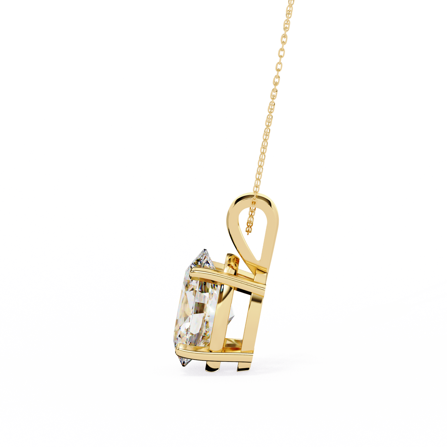 LGD Solitaire Pendant Oval Stone (2.48ct) In 14K Gold Without Chain