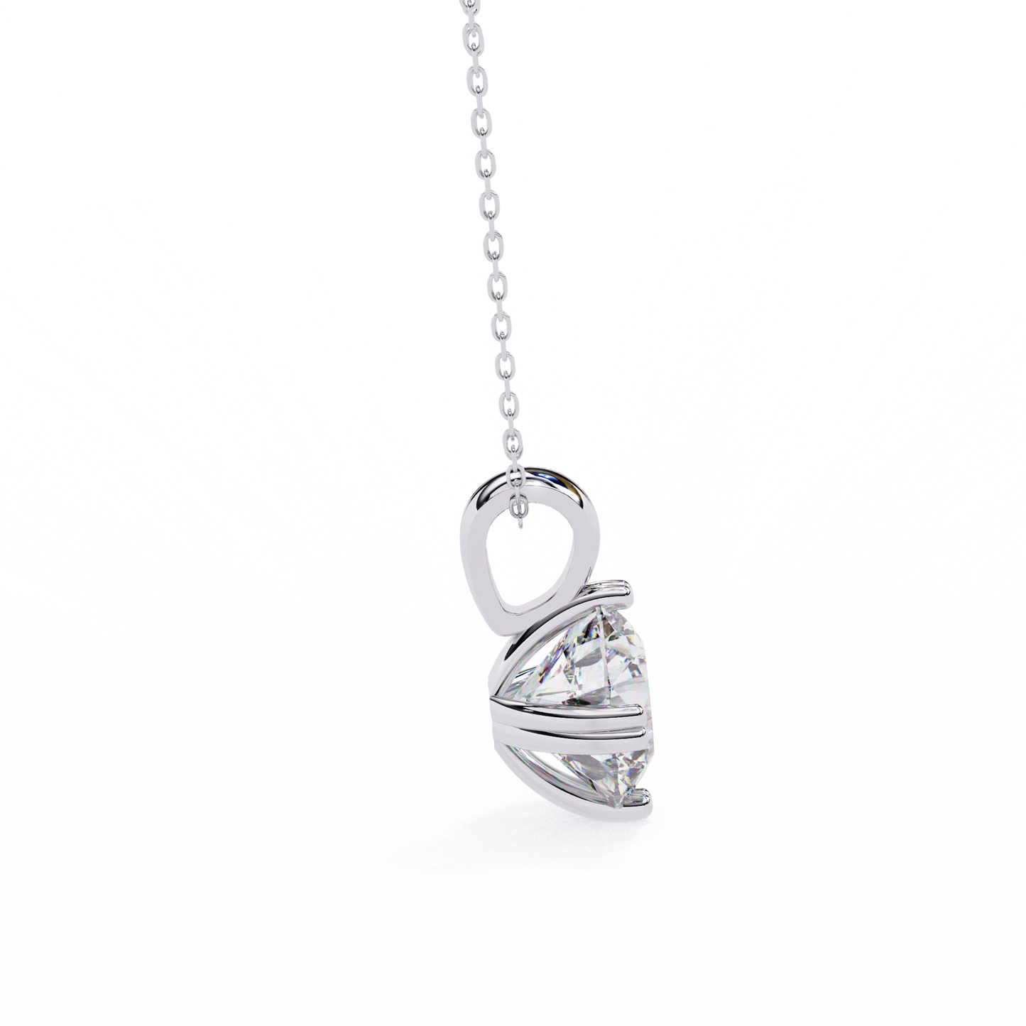 LGD Solitaire Pendant Round Stone (1.98ct) In 14K Gold Without Chain