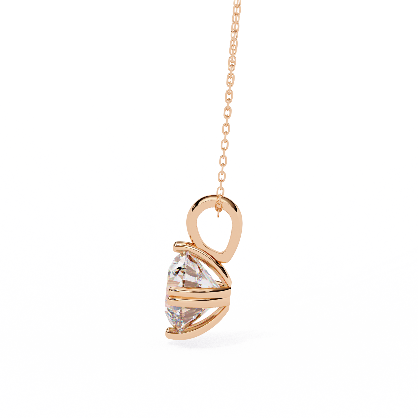 LGD Solitaire Pendant Round Stone (1.98ct) In 14K Gold Without Chain