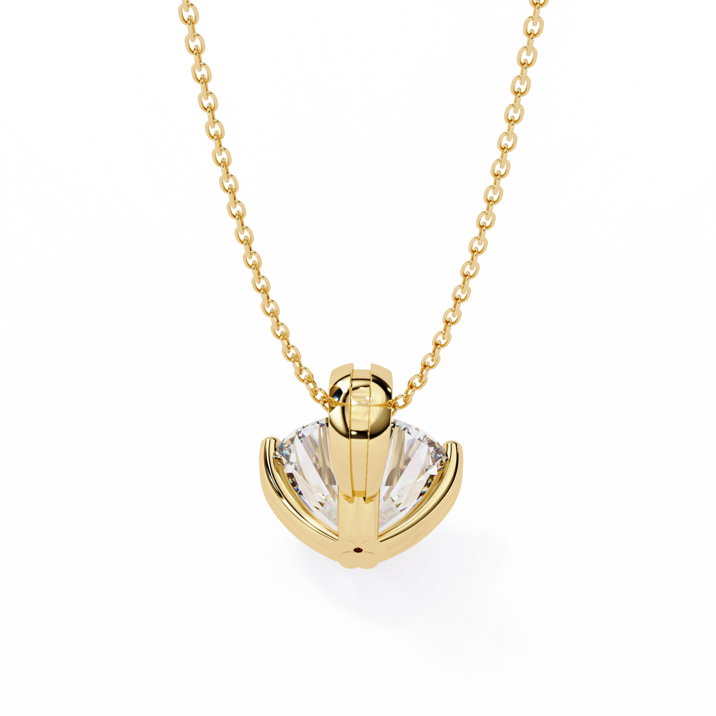 LGD Solitaire Pendant Round Stone (1.98ct) In 14K Gold Without Chain