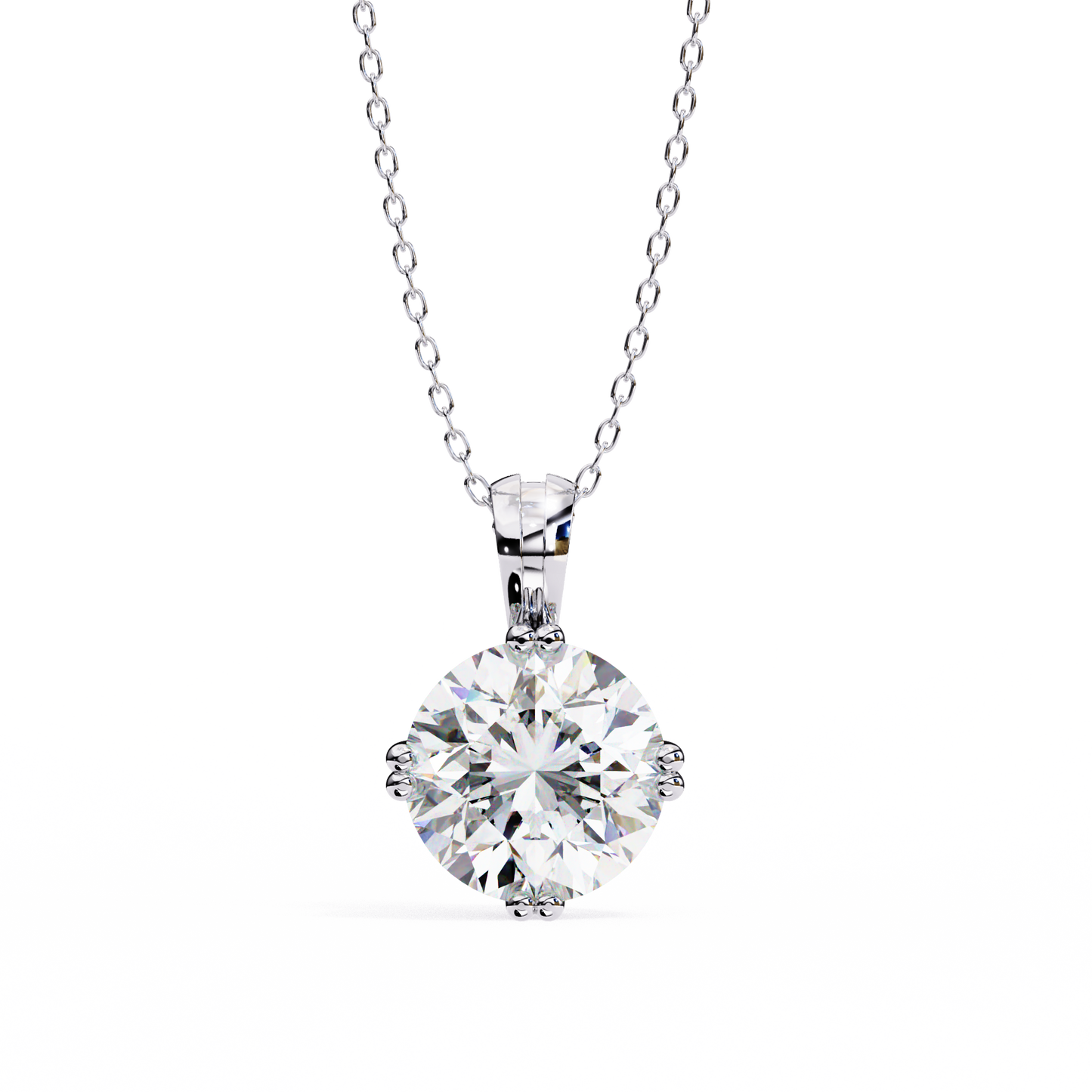 LGD Solitaire Pendant Round Stone (1.98ct) In 14K Gold Without Chain