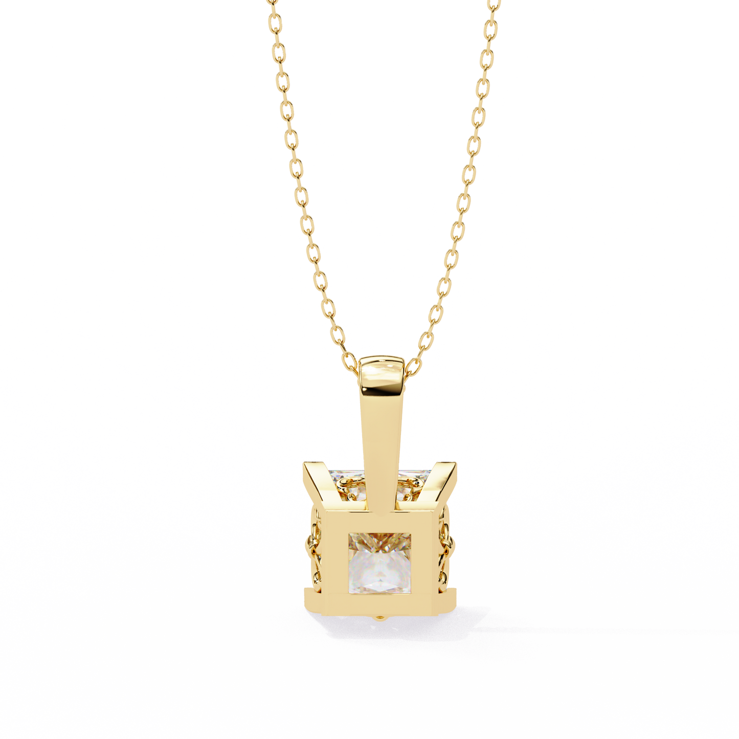 LGD Solitaire Pendant Princess Stone (2.62ct) In 14K Gold Without Chain