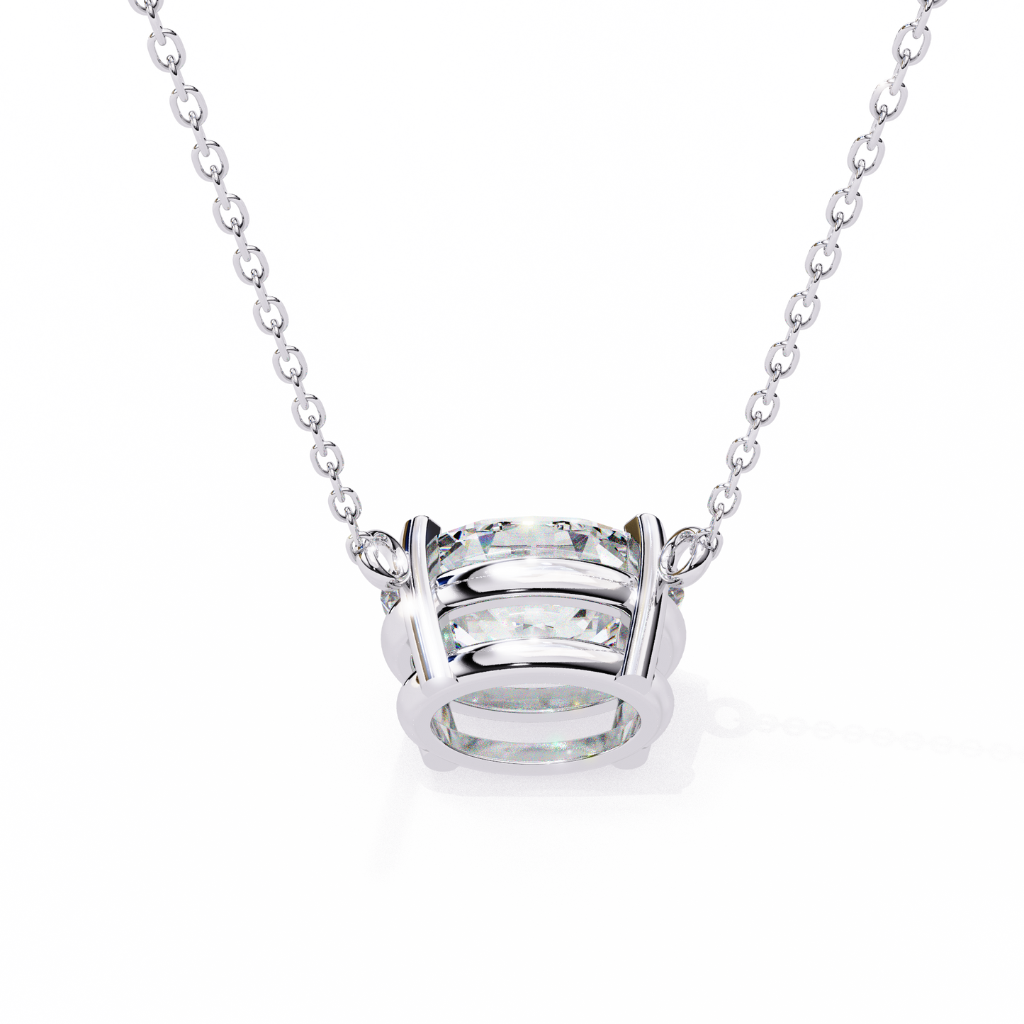 Lab Grown Diamond Solitaire Pendant Oval Stone (1.66ct) In 14K Gold Without Chain