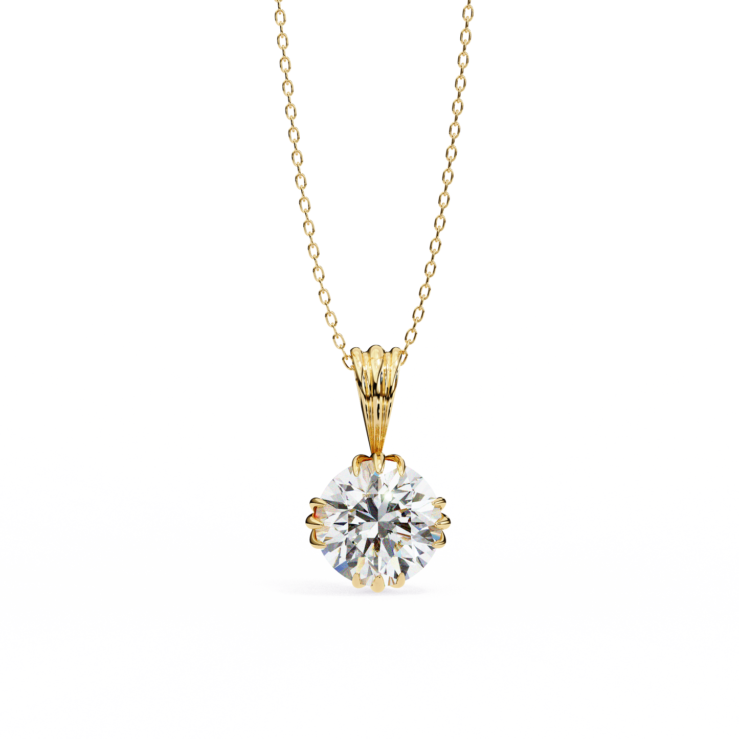 LGD Pendant Round Stone (2.04ct) In 14K Gold Without Chain