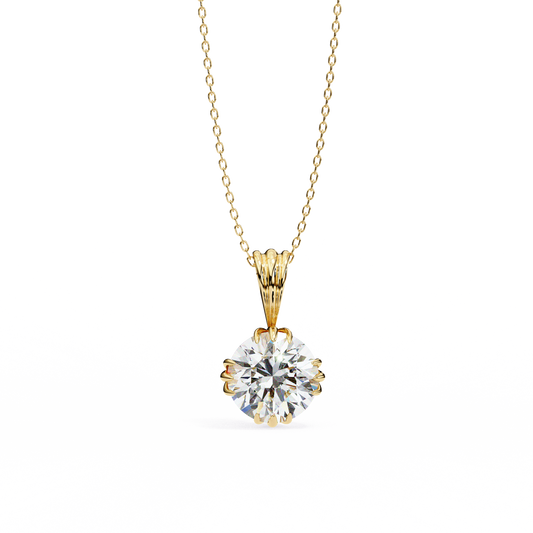 LGD Pendant Round Stone (2.04ct) In 14K Gold Without Chain
