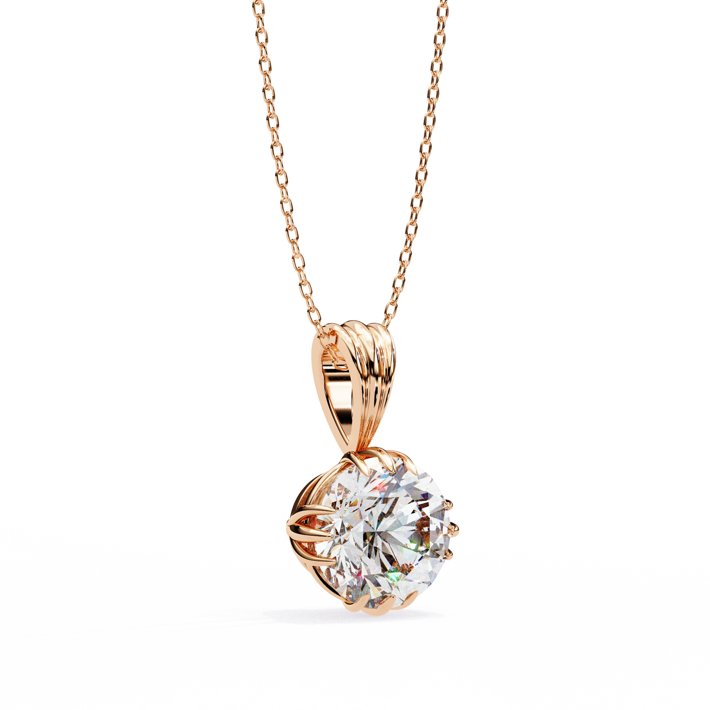 LGD Pendant Round Stone (2.04ct) In 14K Gold Without Chain