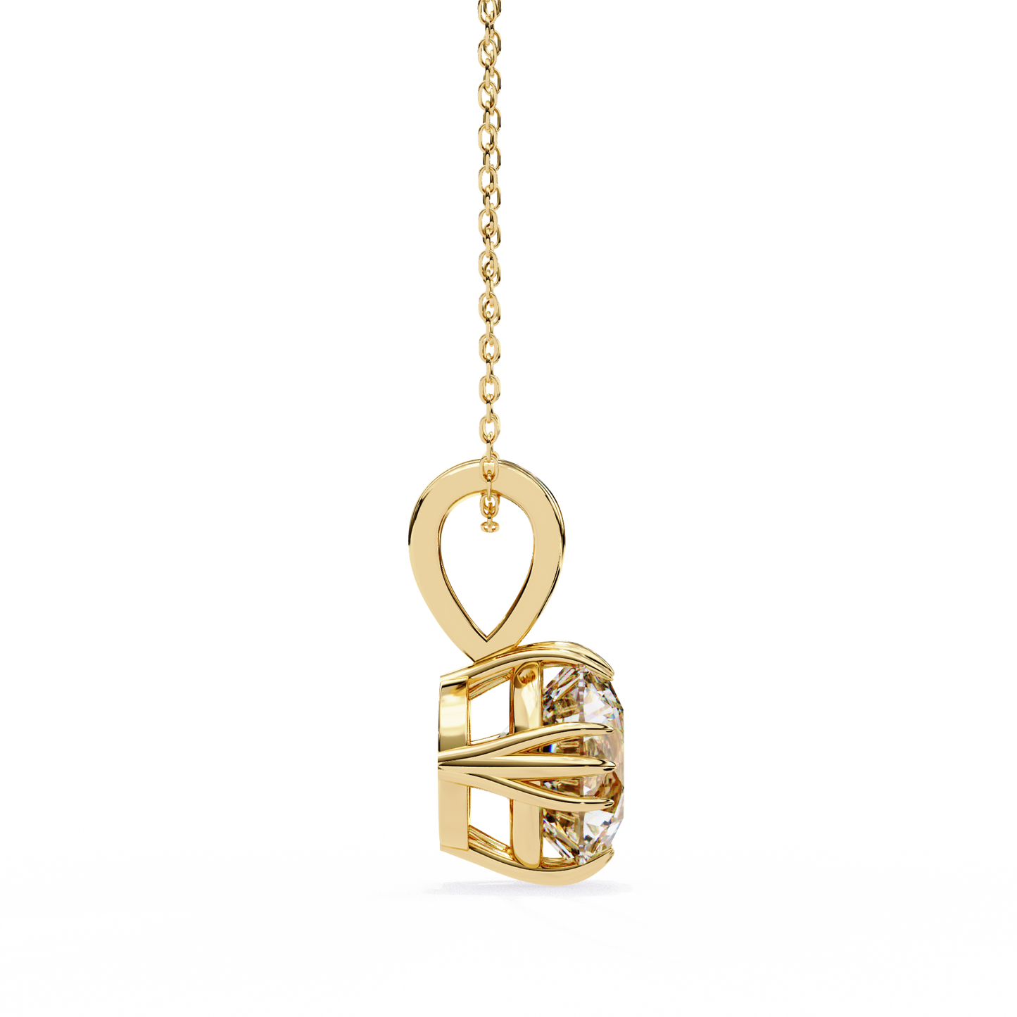 LGD Pendant Round Stone (2.04ct) In 14K Gold Without Chain