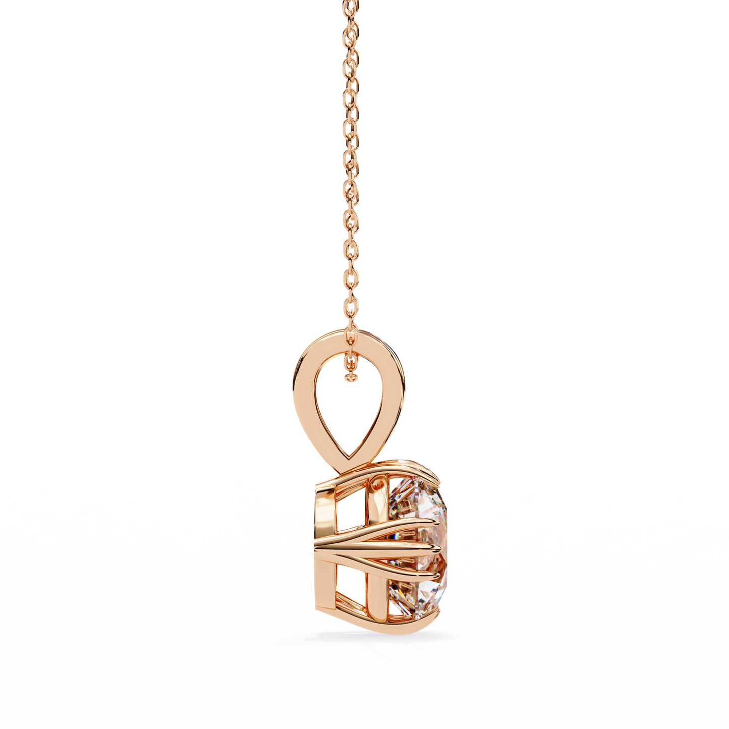 LGD Pendant Round Stone (2.04ct) In 14K Gold Without Chain