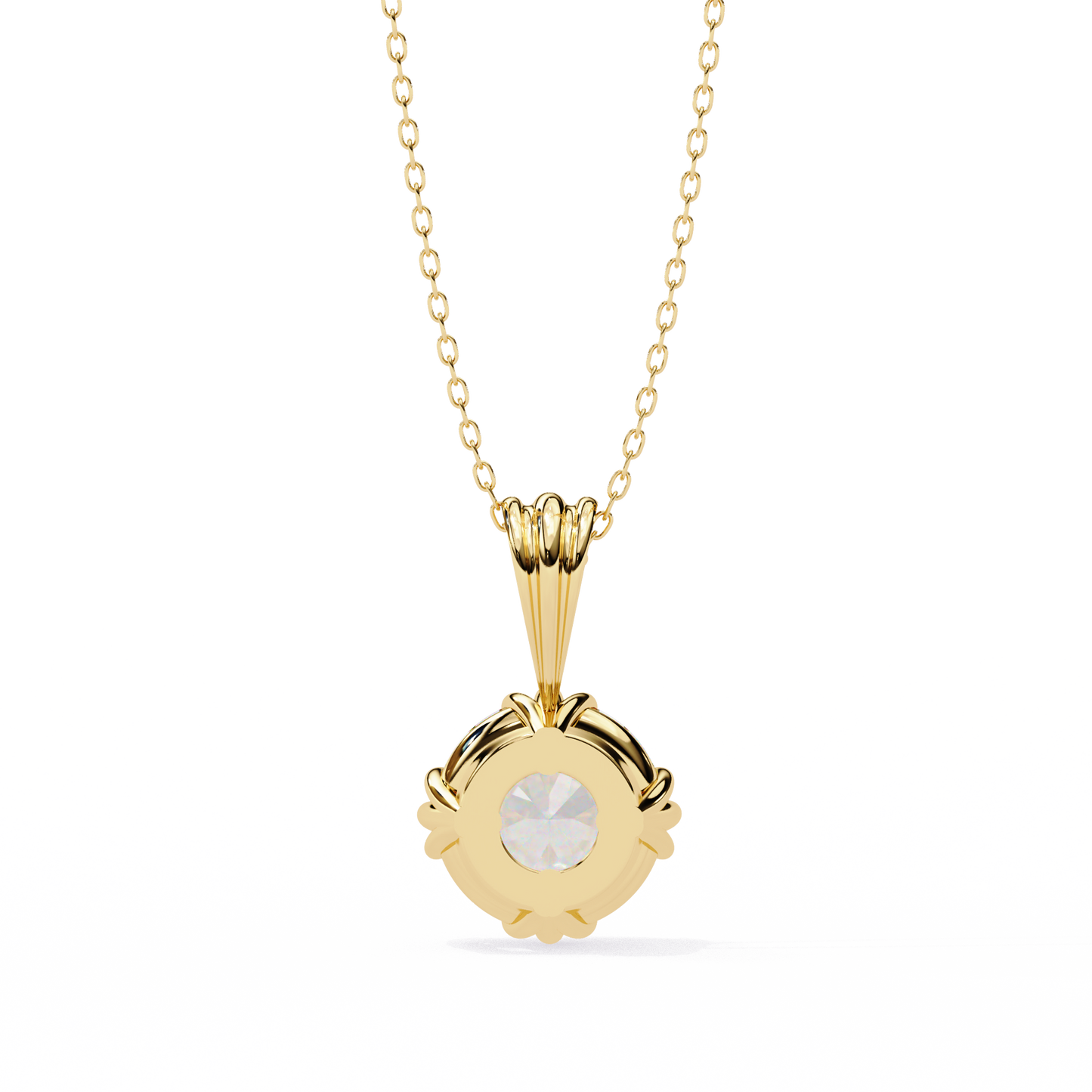 LGD Pendant Round Stone (2.04ct) In 14K Gold Without Chain