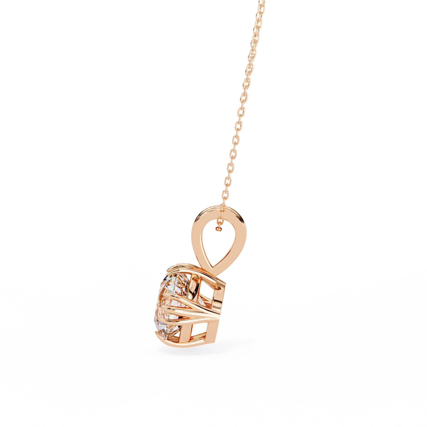 LGD Pendant Round Stone (2.04ct) In 14K Gold Without Chain