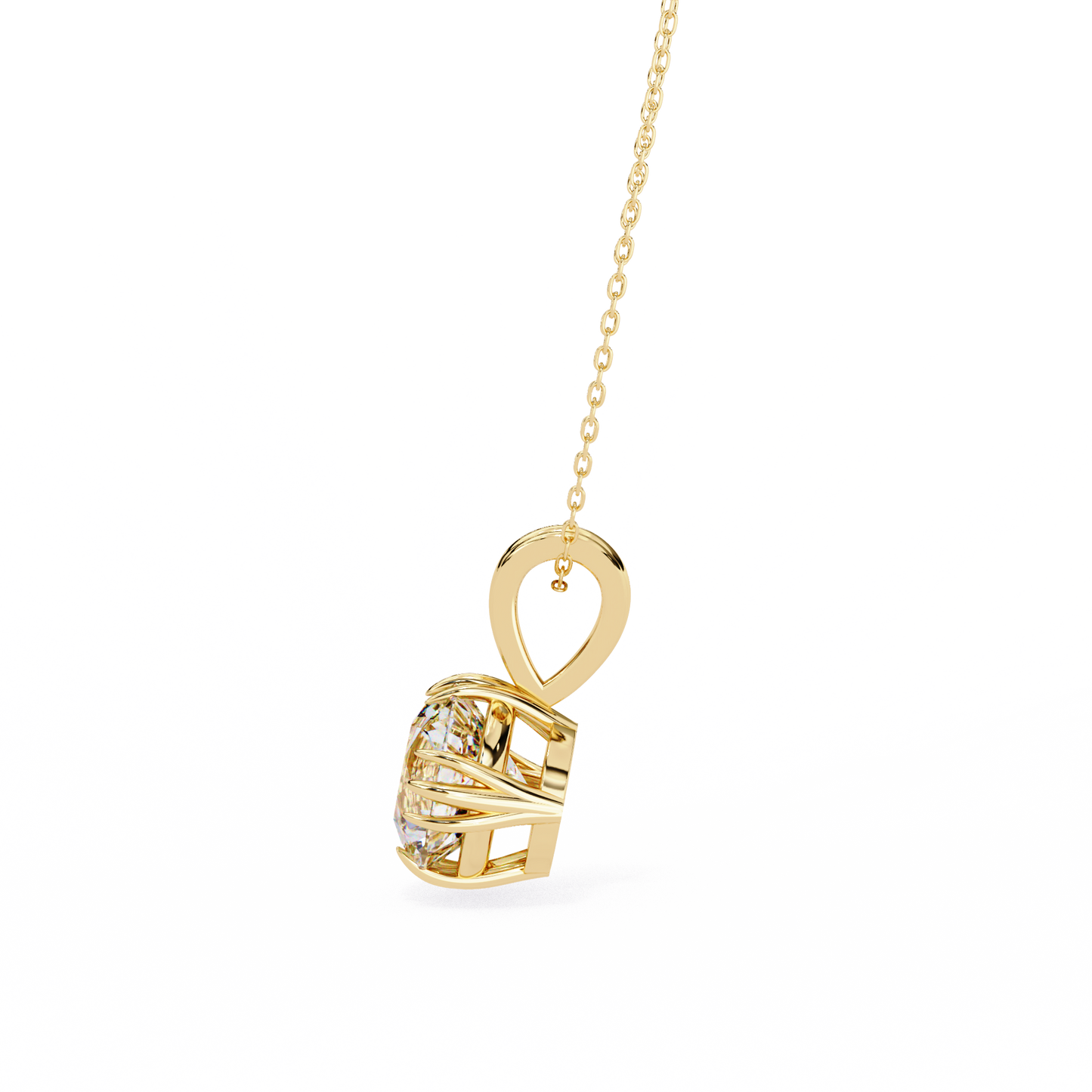 LGD Pendant Round Stone (2.04ct) In 14K Gold Without Chain
