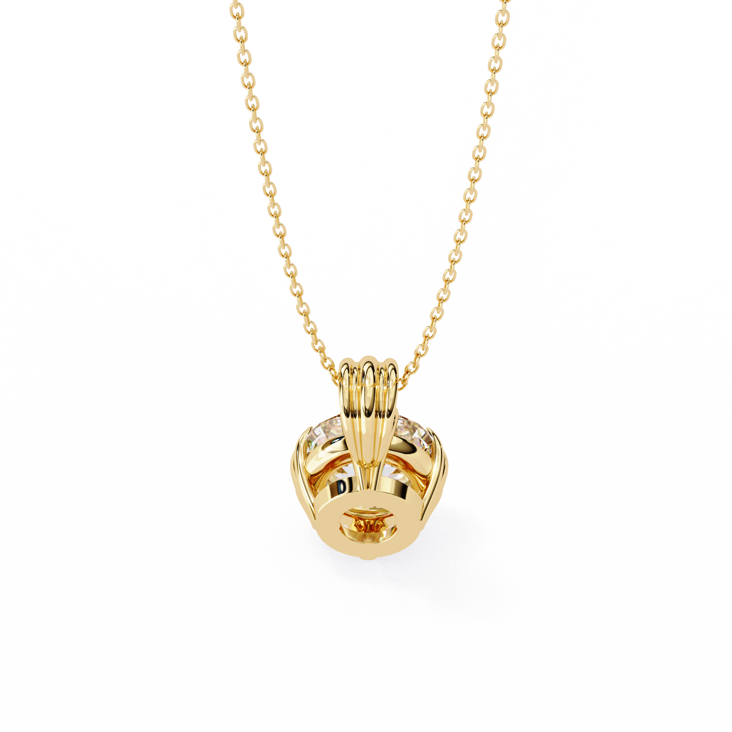 LGD Pendant Round Stone (2.04ct) In 14K Gold Without Chain