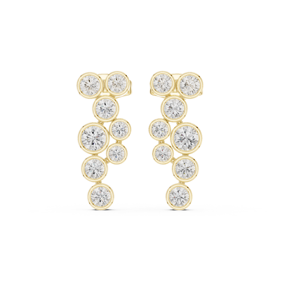 Elegant Round Lab Grown Diamond Drop Earrings with IGI Certified