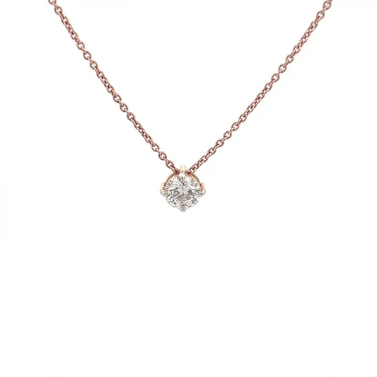 Solitaire Round Brilliant Lab Grown Diamond Pendant In 14k Gold