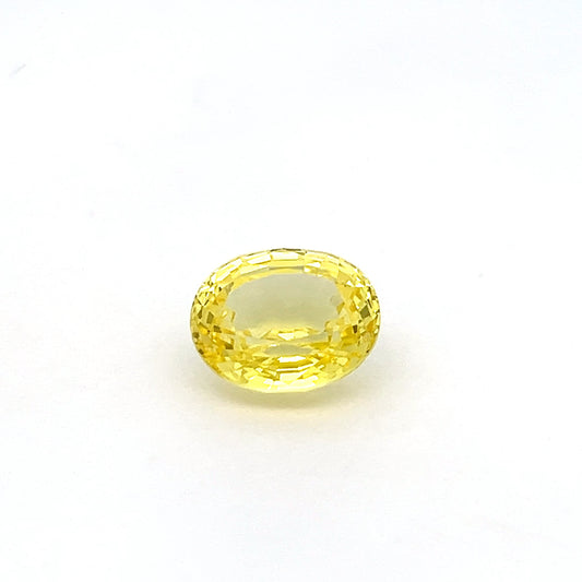 Oval 7.32 Ct Lab Grown Yellow Sapphire