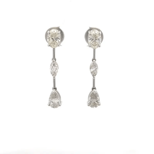 Round, Marquise & Pear Lab Diamond Drop Earrings