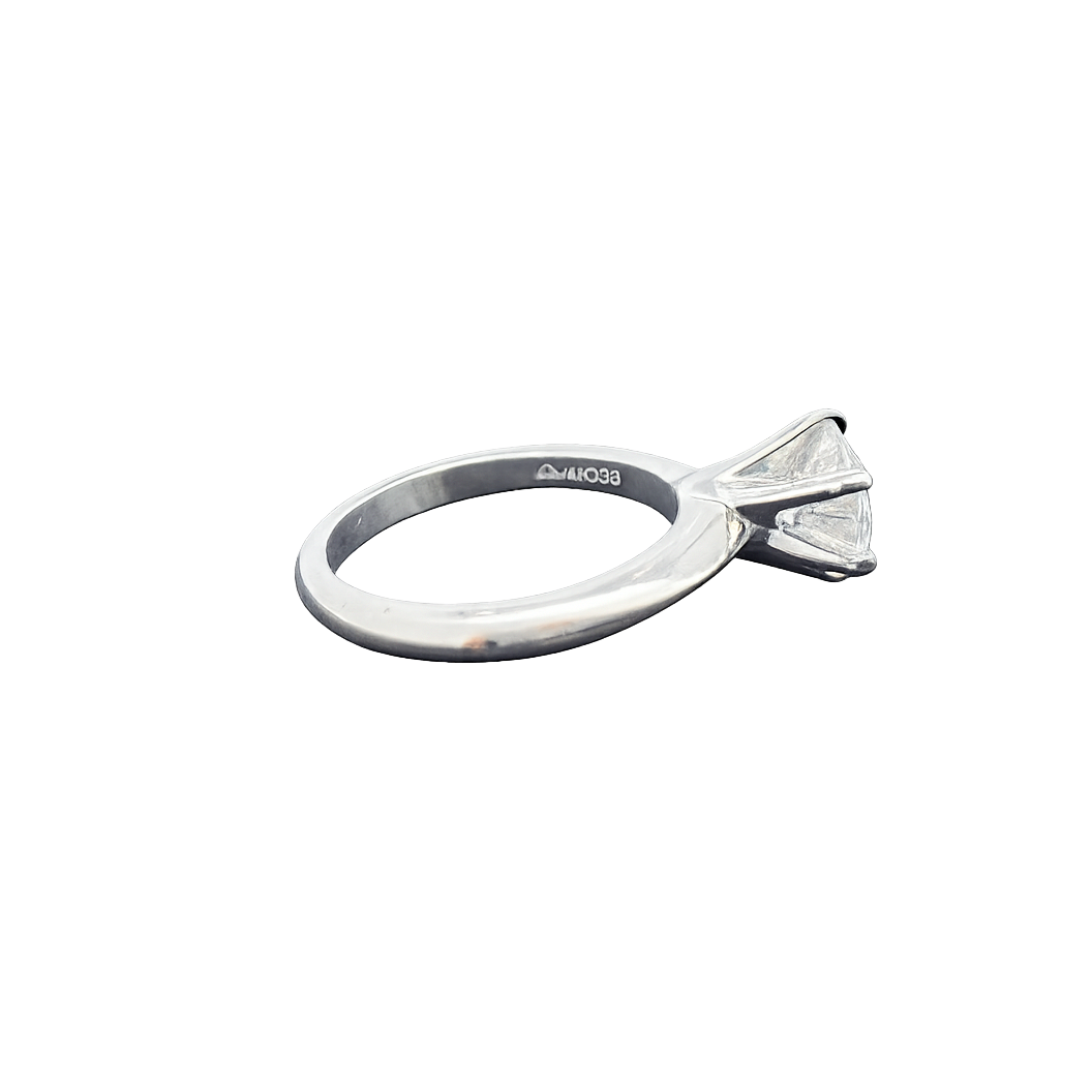 lab round diamond solitaire ring