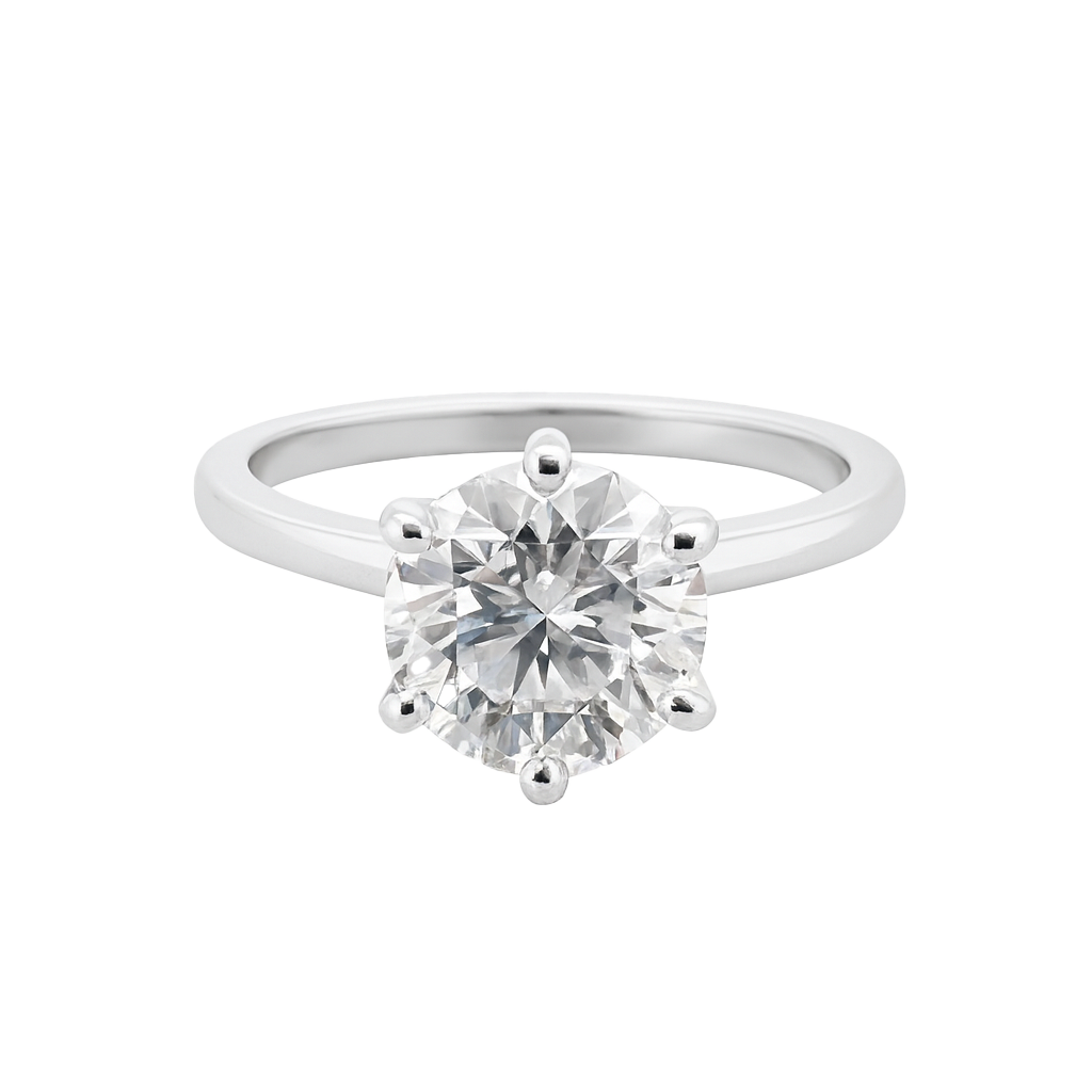 lab round diamond solitaire ring