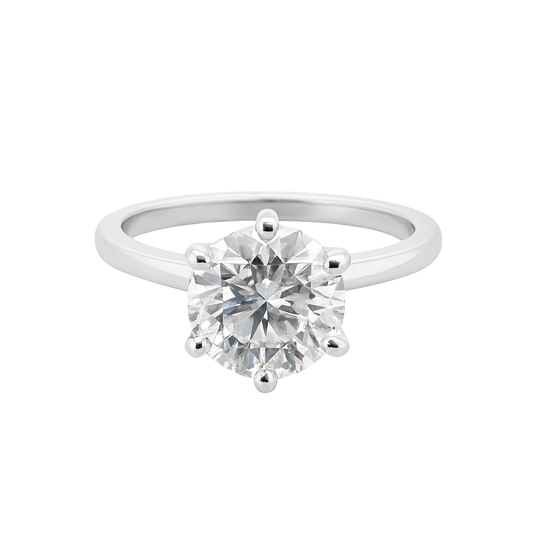 lab round diamond solitaire ring