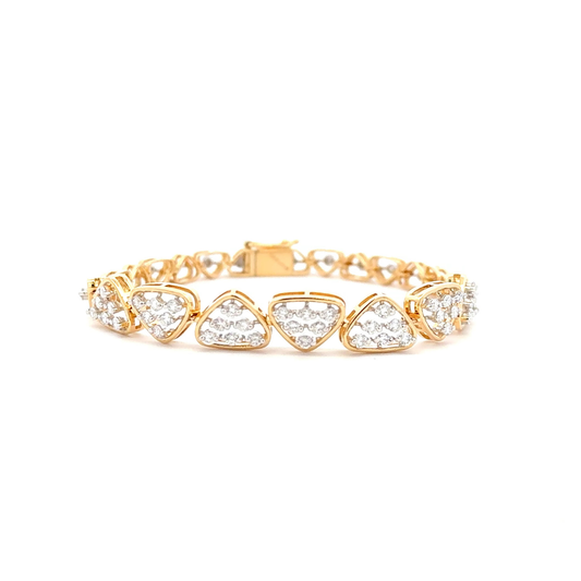 Modern Designer Lab Grown Diamond Bracelet in 14K Gold