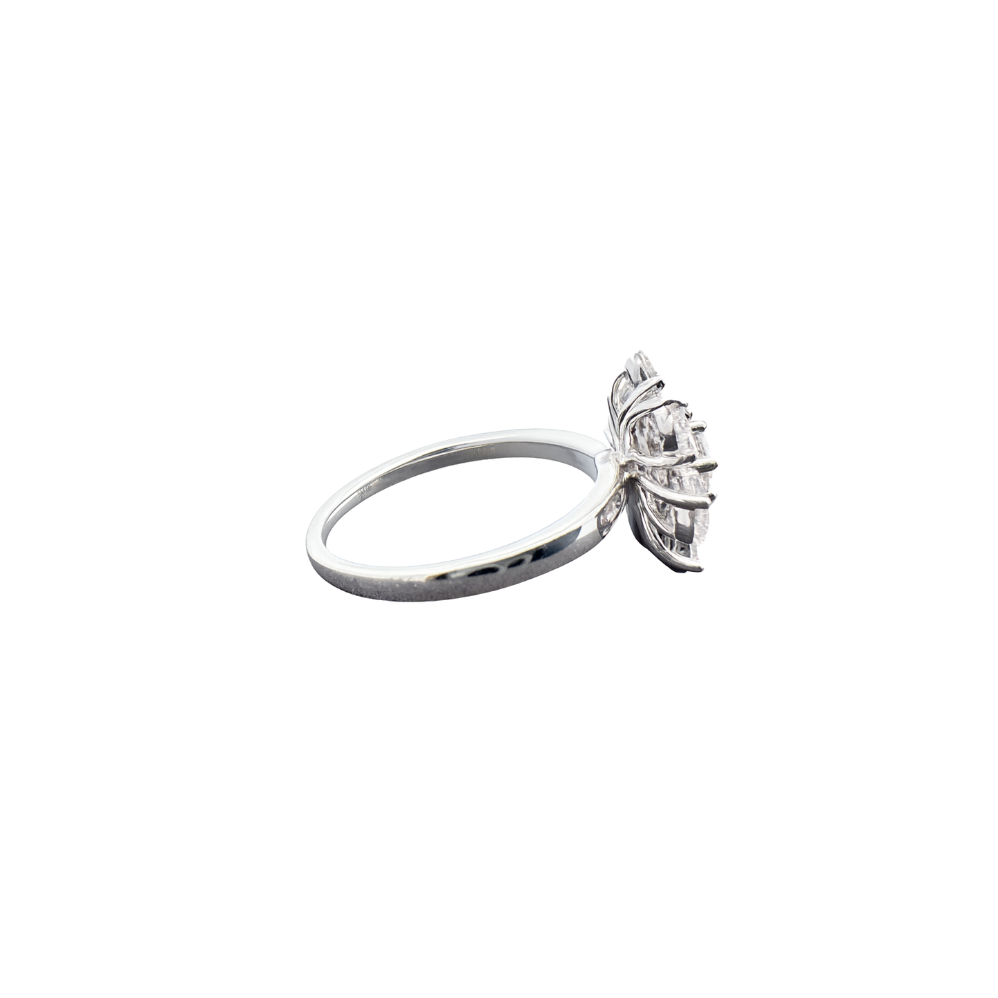 Diamond ring on a white background