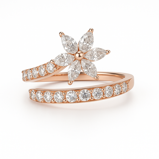 marquise And round stone ring