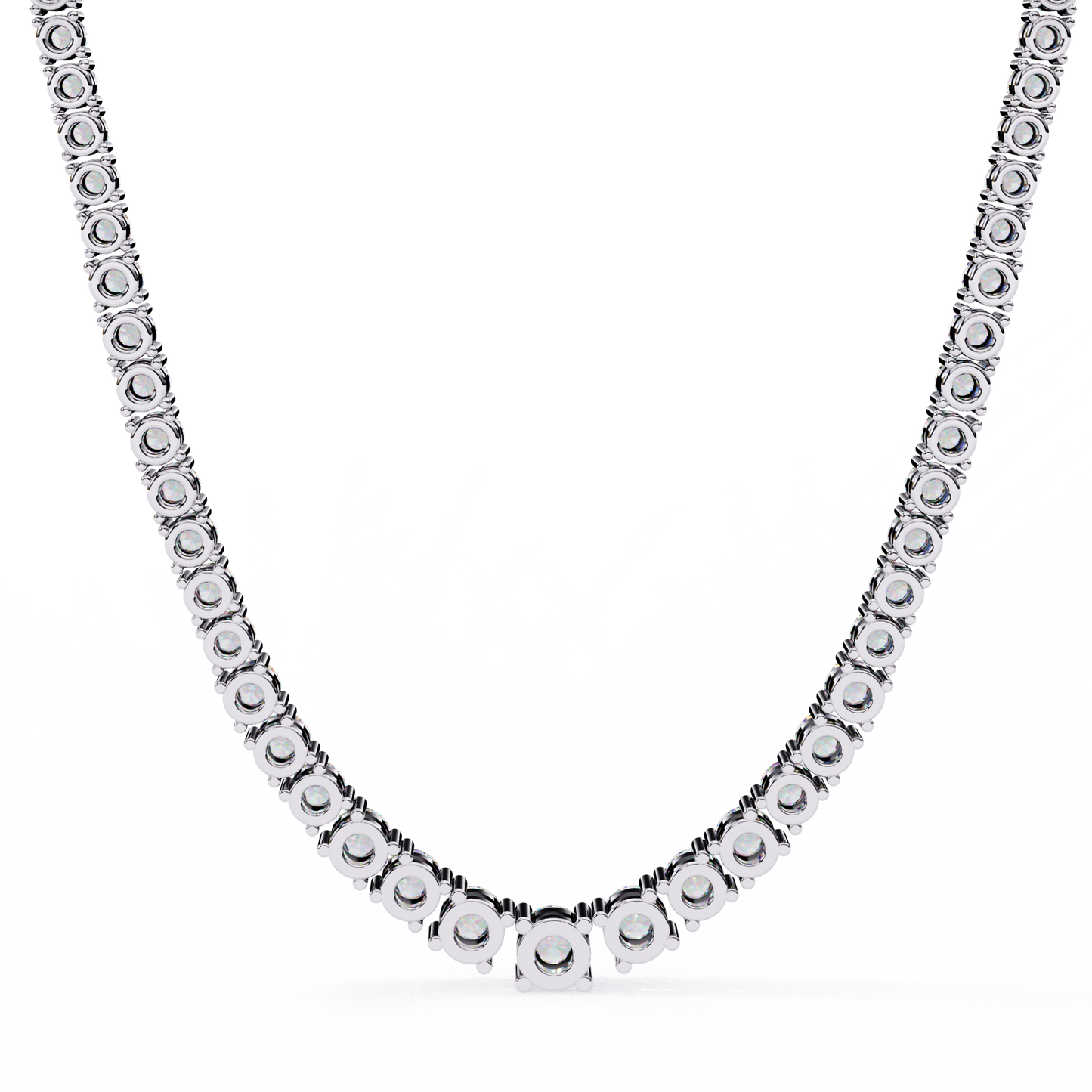 Lab Grown Diamond Round Necklace Stone (17.53ct) In 14K Gold