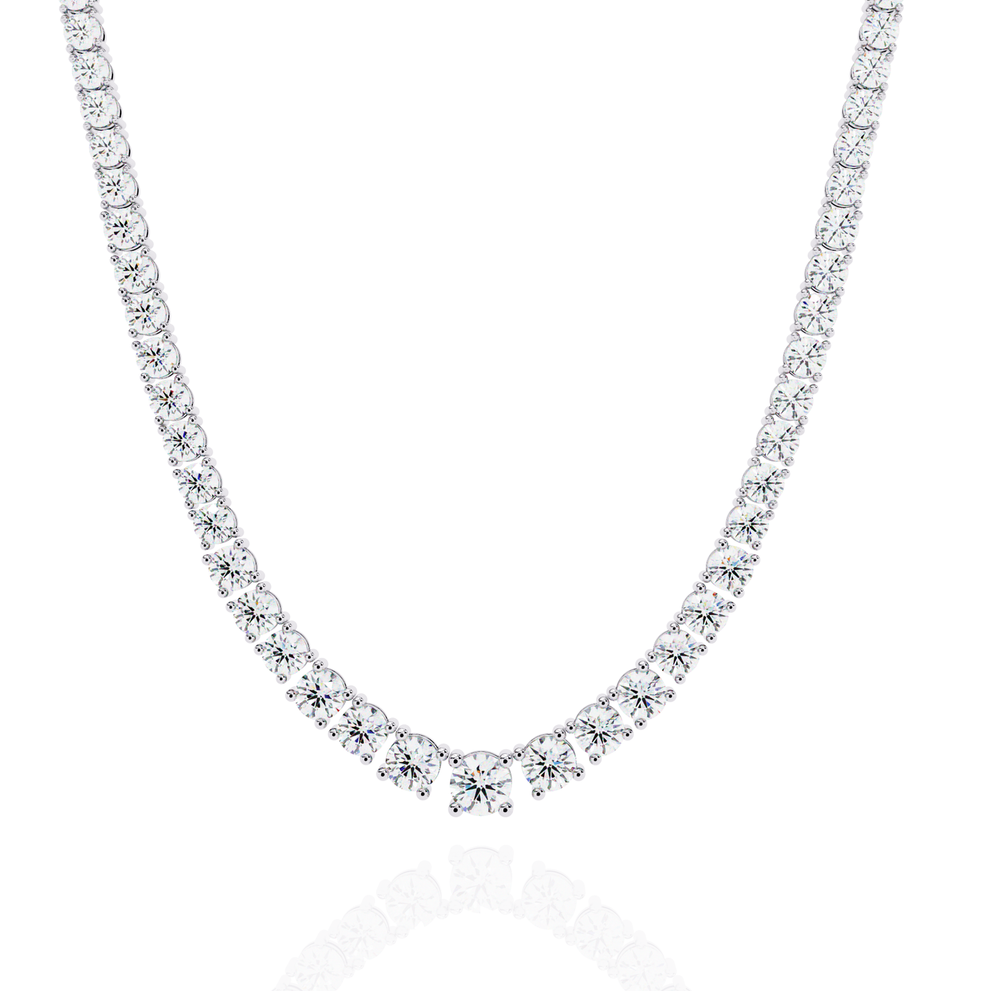Lab Grown Diamond Round Necklace Stone (17.53ct) In 14K Gold