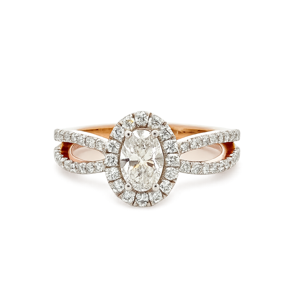 oval diamond holo ring
