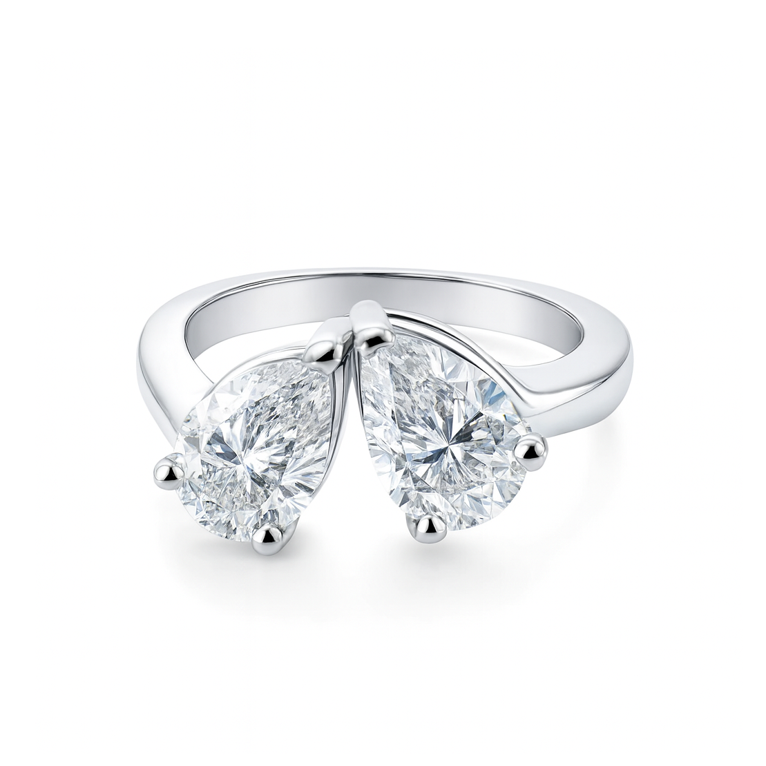 pear-shaped lab grown diamond ring