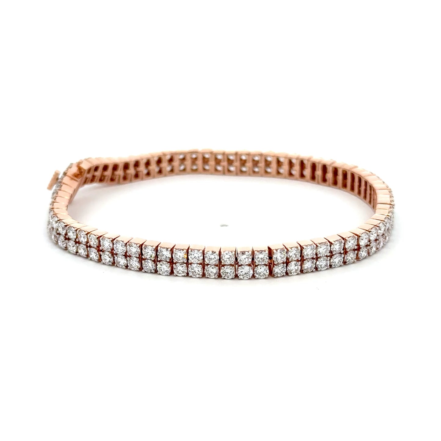 round brilliant lab diamond double chain bracelet