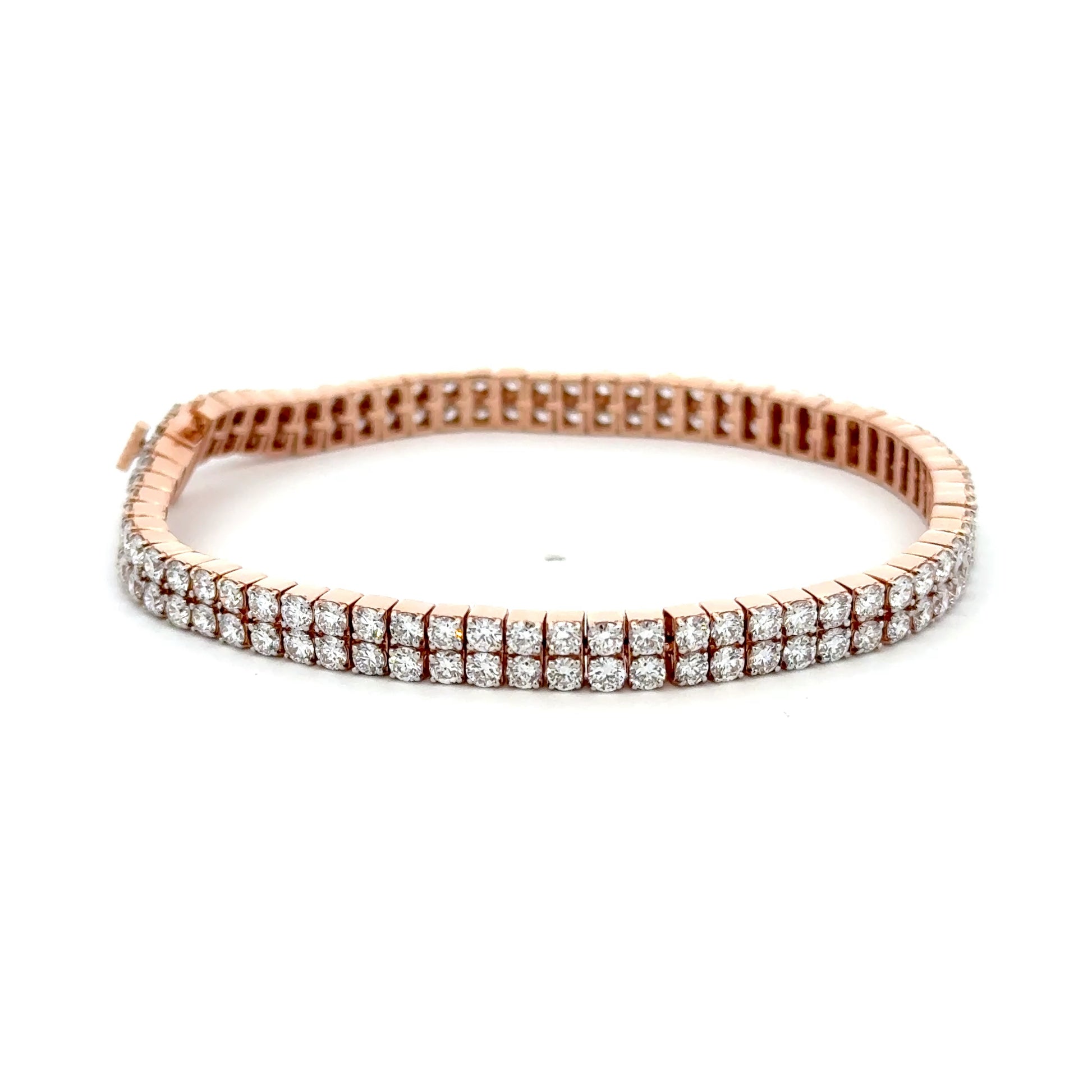 round brilliant lab diamond double chain bracelet