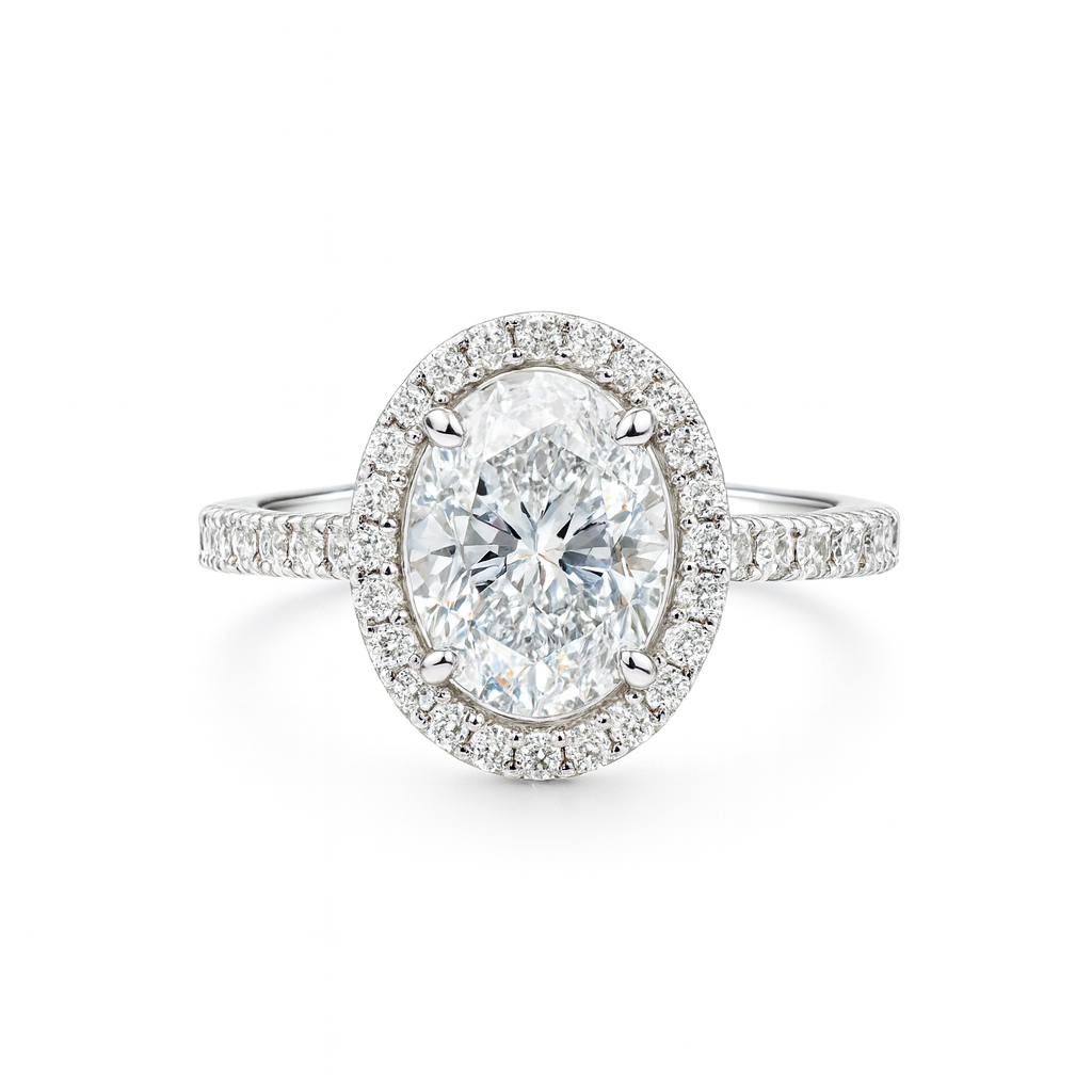 round lab grown diamond holo ring