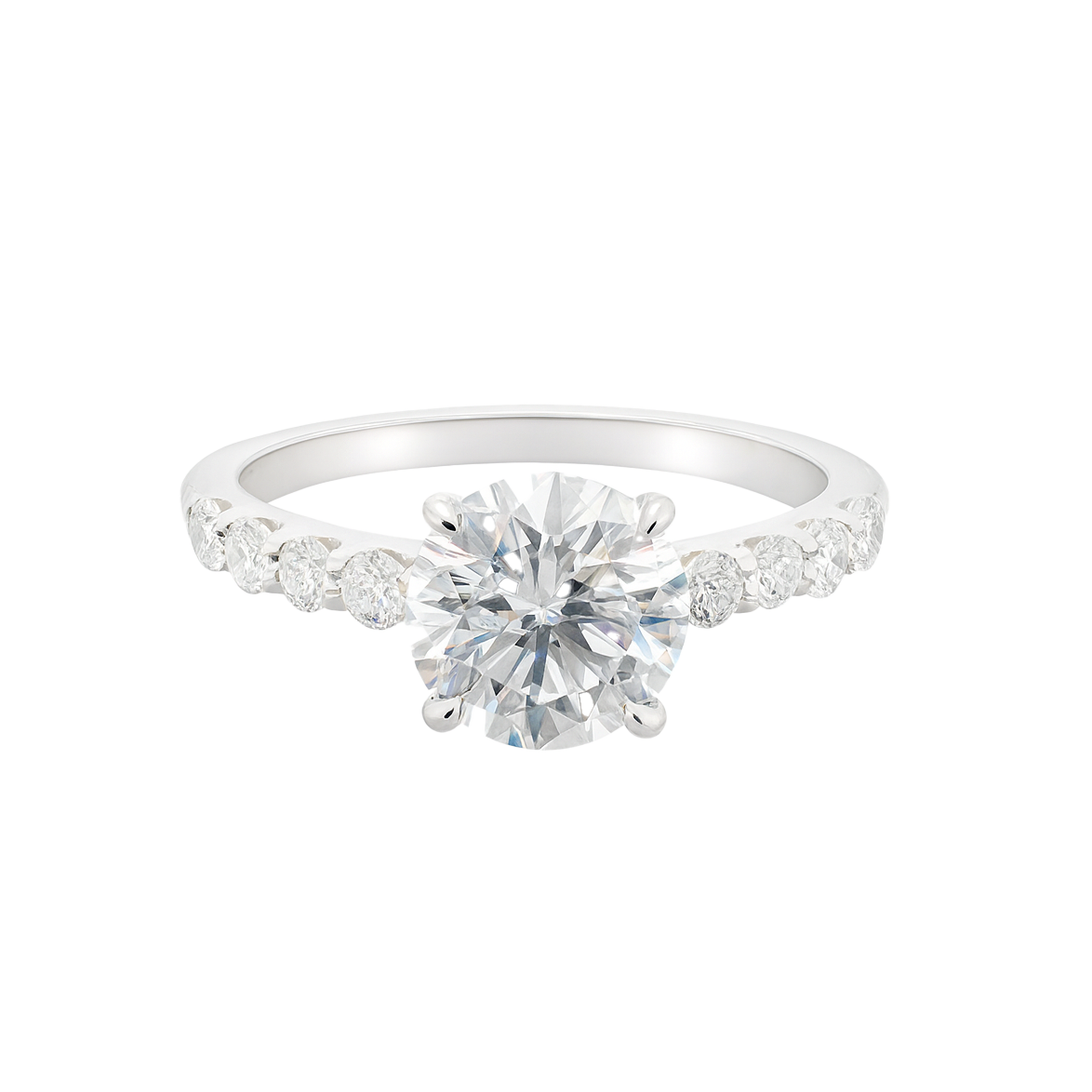 Diamond ring with a white background